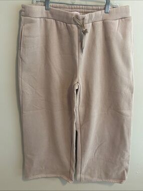 Discount Divas 3xl Neutral Beige Drawstring Sweatpants wide leg